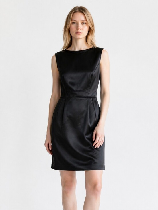 David Dixon Dresses & Skirts - Satin Black Sleeveless Mini Dress